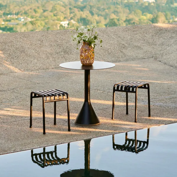 Tabouret Palissade En Acier Poudre - Anthracite-Hay