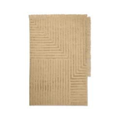 Tapis Crease En Laine Plissee - 160 X 250 Cm - Sable Clair-Ferm Living Clearance