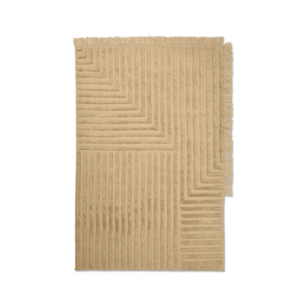 Tapis Crease En Laine Plissee - 160 X 250 Cm - Sable Clair-Ferm Living Clearance