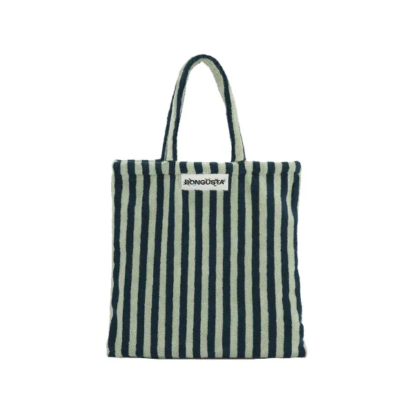 Totebag A Rayures - Sea Foam & Deep Teal-Sélectionné par Fleux New