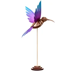 Trophee Origami Colibri Violet & Bleu-Assembli Online