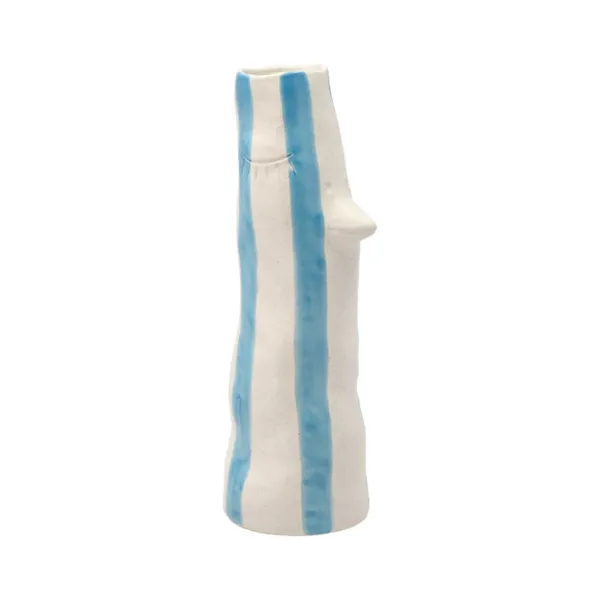 Vase A Bec Et Cils En Gres - Bleu-F&H New