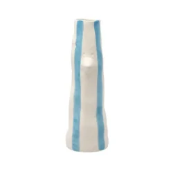 Vase A Bec Et Cils En Gres - Bleu-F&H New