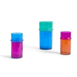 Vase Moroccan En Verre Gm - Bleu & Vert-Hay