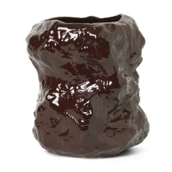 Vase Tuck En Ceramique Vernissee - Brun-Ferm Living New
